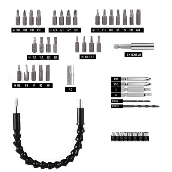 productImage-1742000761503 Destornillador Inalámbrico Juego de herramienta 52pcs Eléctrico f14261-17