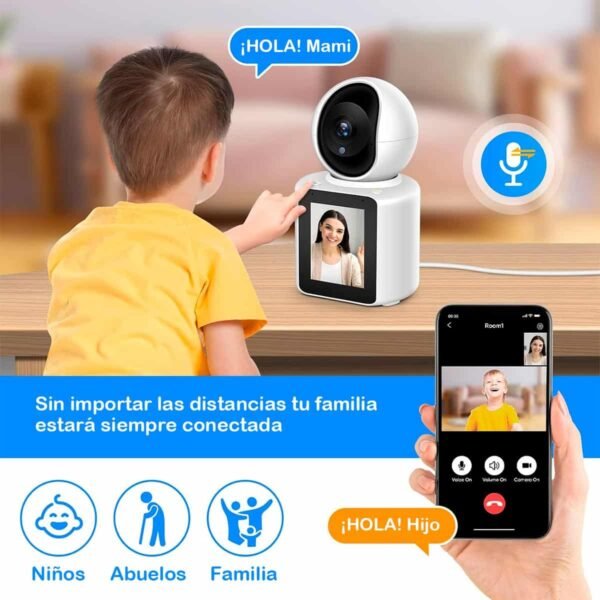 productImage-1743184707539 Cámara De Seguridad Bidireccional Wifi Video Llamada Pantalla Digital MB-3